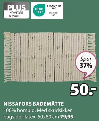 JYSK NISSAFORS BADEMÅTTE tilbud