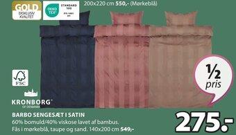 JYSK BARBO SENGESÆT I SATIN tilbud