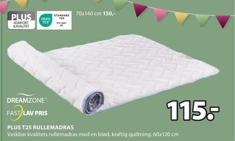 JYSK PLUS T25 RULLEMADRAS tilbud