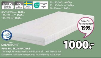 JYSK PLUS F60 SKUMMADRAS tilbud