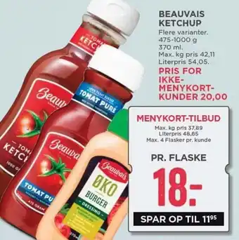 MENY Beauvais Ketchup 475-1000g tilbud