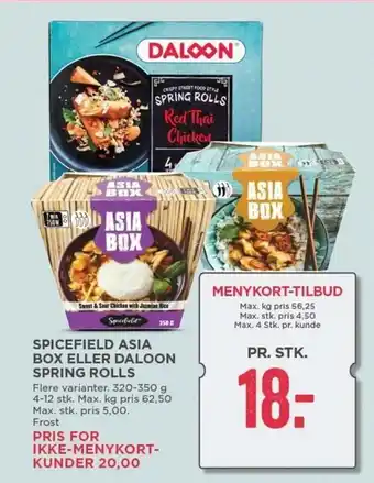 Spicefield Asia Box Eller Daloon Spring Rolls