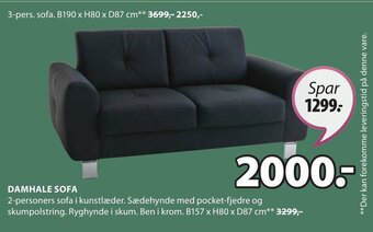 JYSK DAMHALE SOFA tilbud