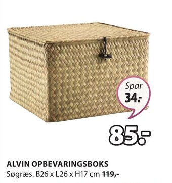 JYSK ALVIN OPBEVARINGSBOKS tilbud