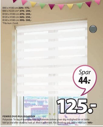 JYSK FEMRIS DUO RULLEGARDIN tilbud