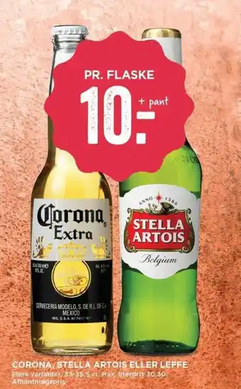MENY Corona Stella Artois Eller Leffe tilbud