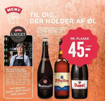 MENY Westmalle Trappist Dubbel, Dyvel, St. Feulillien Tripple Eller Triper Karmeliet tilbud