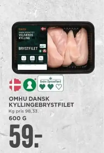 MENY OMHU Dansk Kyllingebrystfilet 600g tilbud