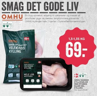 MENY OMHU Danske Kyllingelar Med Rygben Eller Hel Kylling tilbud