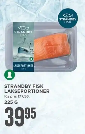 MENY Strandby Fisk Lakseportioner 225g tilbud