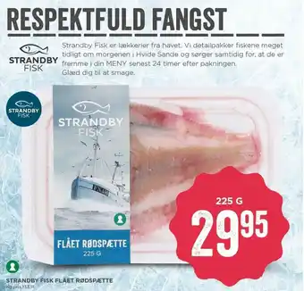 MENY Strandby Fisk Flået Rødspætte 225 g tilbud