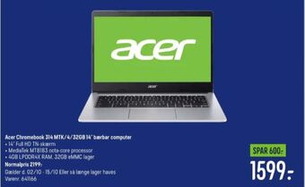 Elgiganten Acer bærbar pc tilbud