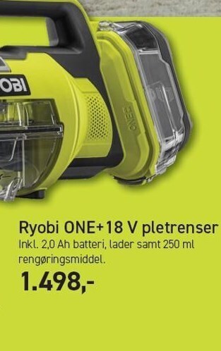 Johannes Fog Ryobi one+ 18 v pletrenser tilbud