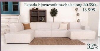 Espada hjørnesofa m/chaiselong