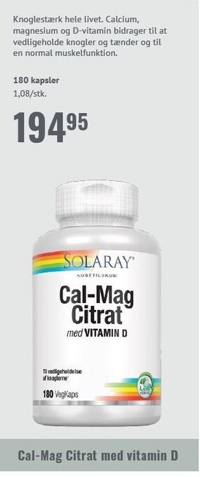 Cal-mag citrat med vitamin d