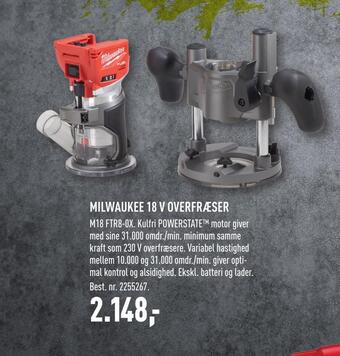 Johannes Fog Milwaukee 18 v overfræser tilbud