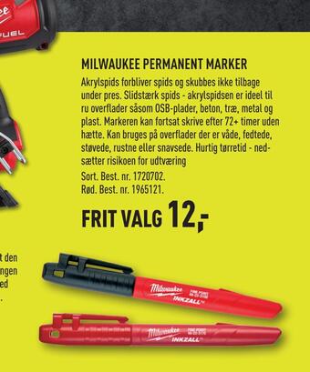 Johannes Fog Milwaukee permanent marker tilbud