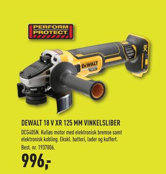 Johannes Fog Dewalt 18 v xr 125 mm vinkelsliber tilbud