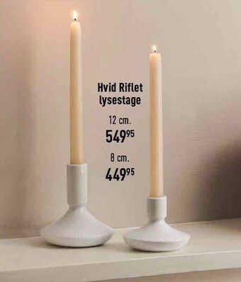 Imerco Hvid riflet lysestage tilbud