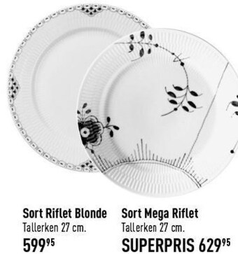 Imerco Sort riflet blonde eller sort mega riflet tallerkener tilbud