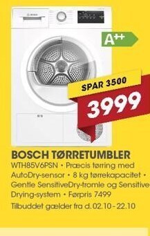 Punkt1 Bosch tørretumbler tilbud