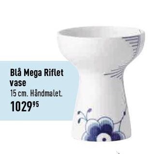 Imerco Blå mega riflet vase tilbud