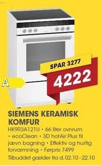 Punkt1 Siemens keramisk komfur tilbud
