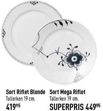 Imerco Sort riflet blonde eller sort mega riflet tallerkener tilbud