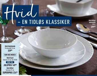 Imerco Hvid havblonde, hvid facet eller hvid riflet sovseskål tilbud