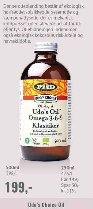 Helsam Udo's choice oil tilbud