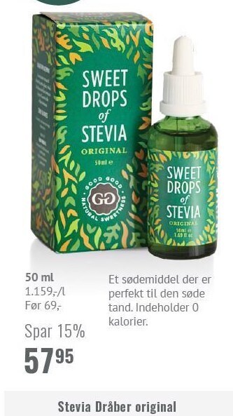 Helsam Stevia dråber original tilbud