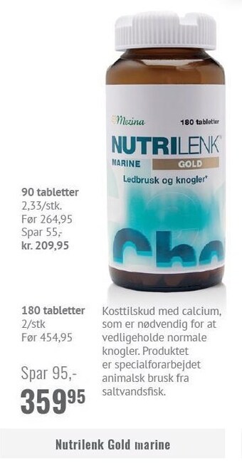 Nutrilenk gold marine 90 eller 180 tabletter