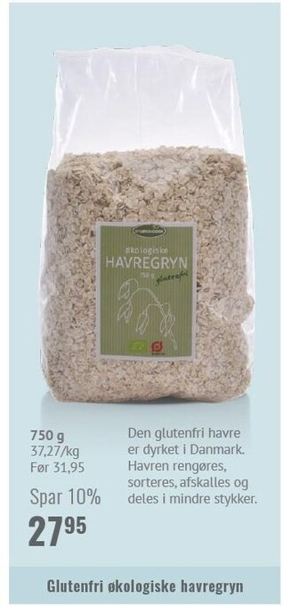 Din Lokale Helsekost Glutenfri økologiske havregryn tilbud