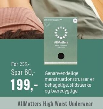 Din Lokale Helsekost Allmatters high waist underwear tilbud