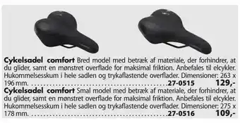 Cykelsadel comfort