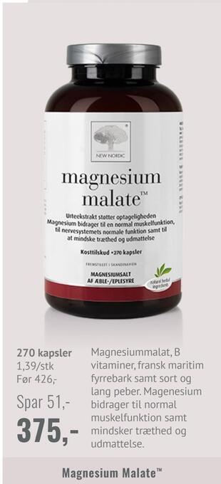 Helsam Magnesium malate tilbud