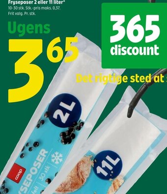 Coop 365 Fryseposer 2 eller 11 liter tilbud