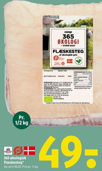 Coop 365 365 økologisk flæskesteg tilbud