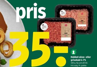 Coop 365 Hakket okse- eller grisekød 4-7% tilbud