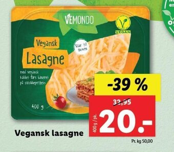 Lidl Vegansk lasagne tilbud