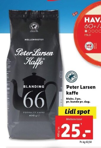 Lidl Peter Larsen Kaffe tilbud
