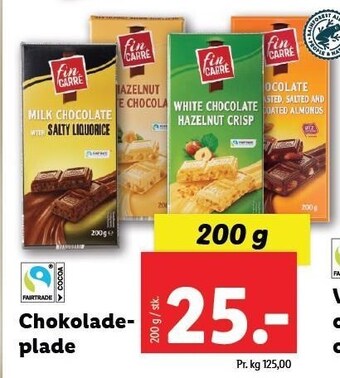 Lidl Fin carré chokoladeplade tilbud