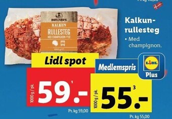 Lidl Butcher's kalkunrullesteg tilbud