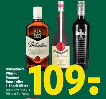Coop 365 Ballantine's whisky, gammel dansk eller 1-enkelt bitter tilbud