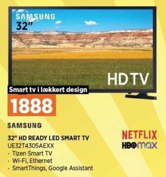 Power SAMSUNG 32" HD READY LED SMART TV UE32T4305AEXX tilbud