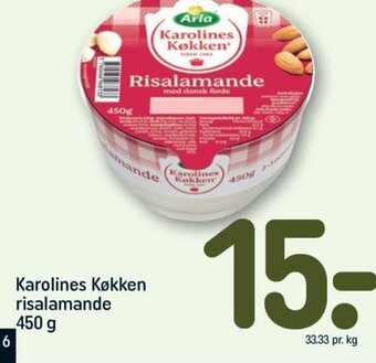 REMA 1000 Karolines Køkken risalamande tilbud
