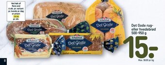 REMA 1000 Det Gode rug-eller hvedebrød 500-950 g tilbud