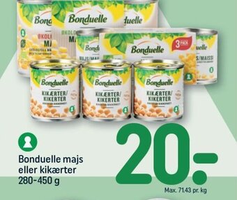 REMA 1000 Bonduelle majs eller kikærter 280-450 g tilbud