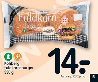 REMA 1000 Kohberg fuldkornsburger 330 g tilbud
