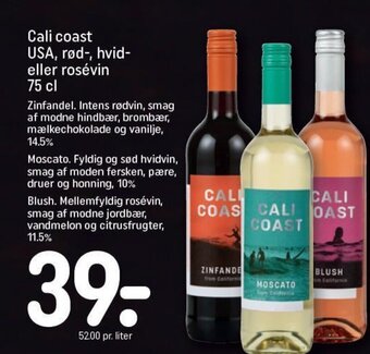 REMA 1000 Cali coast USA, rød-, hvid-eller rosévin 75 cl tilbud